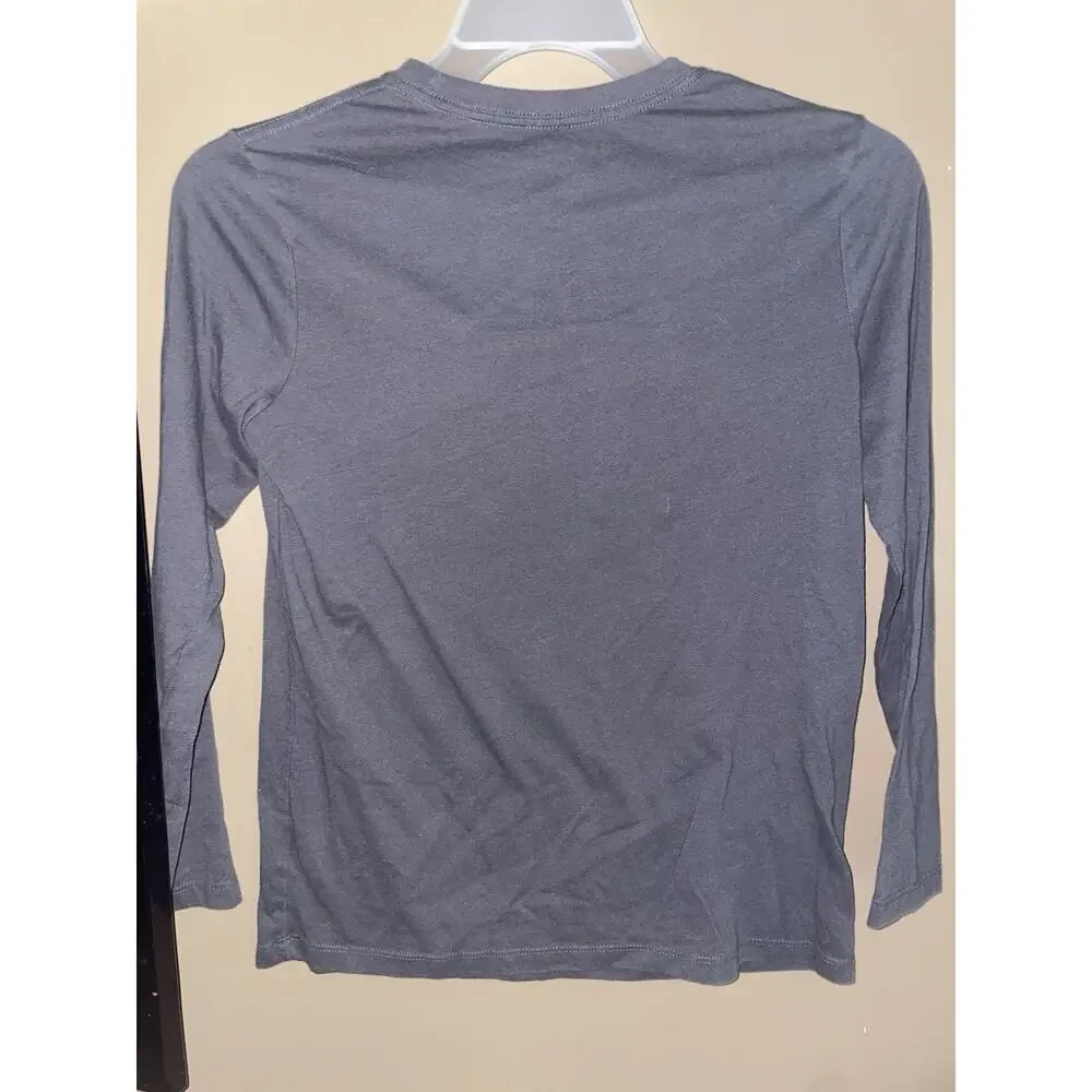 Old Navy Boys Long Sleeve T Shirt Space Planet Moon Graphic Grey Size XL 14-16